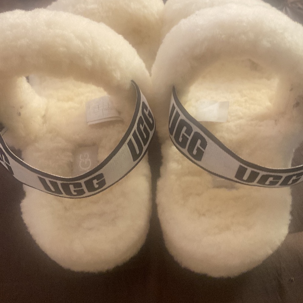 UGG Australia Oh Yeah Women's Slipper sandals Size  White fur - Picture 2 of 6